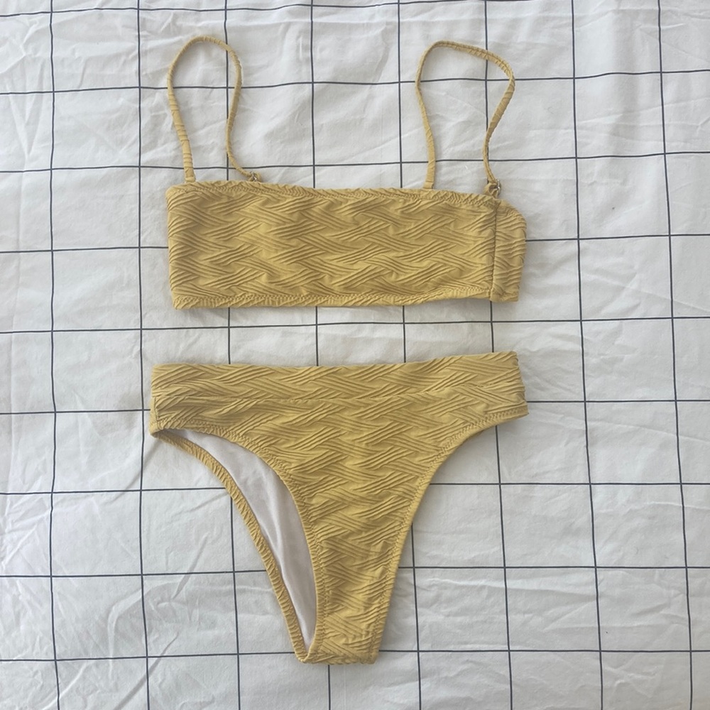 Cheeky Rhythm Yellow Bandeau Swimsuit